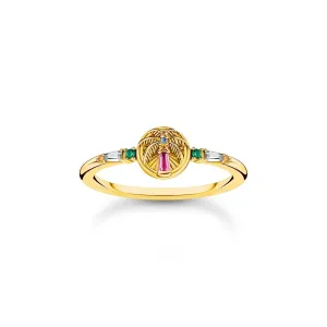 THOMAS SABO Ring with palm tree and colourful stones