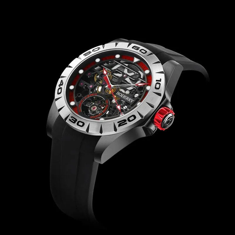 URBAN SKELETON(BLACK CASE)- 3-Hand Hi-beat(28,800 bph) with 72 hrs Power-reserve Automatic Watch