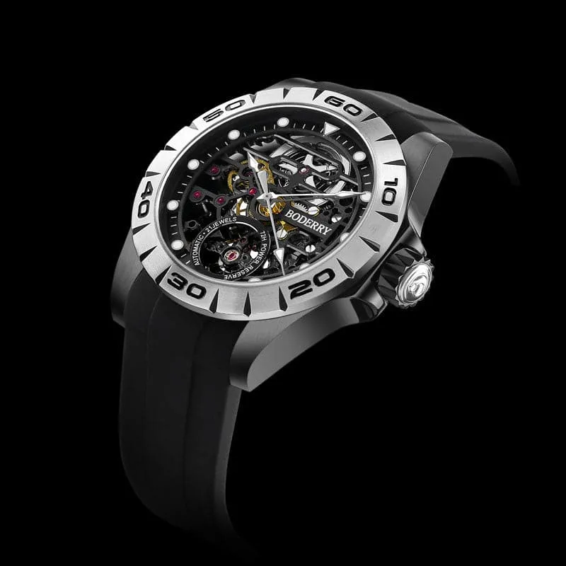 URBAN SKELETON(BLACK CASE)- 3-Hand Hi-beat(28,800 bph) with 72 hrs Power-reserve Automatic Watch