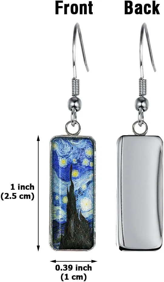 WIRESTER 5 Pairs Glass Rectangle Earrings Drop Dangle Earrings Fashion Jewelry Accessories For Women, Lovely Designs