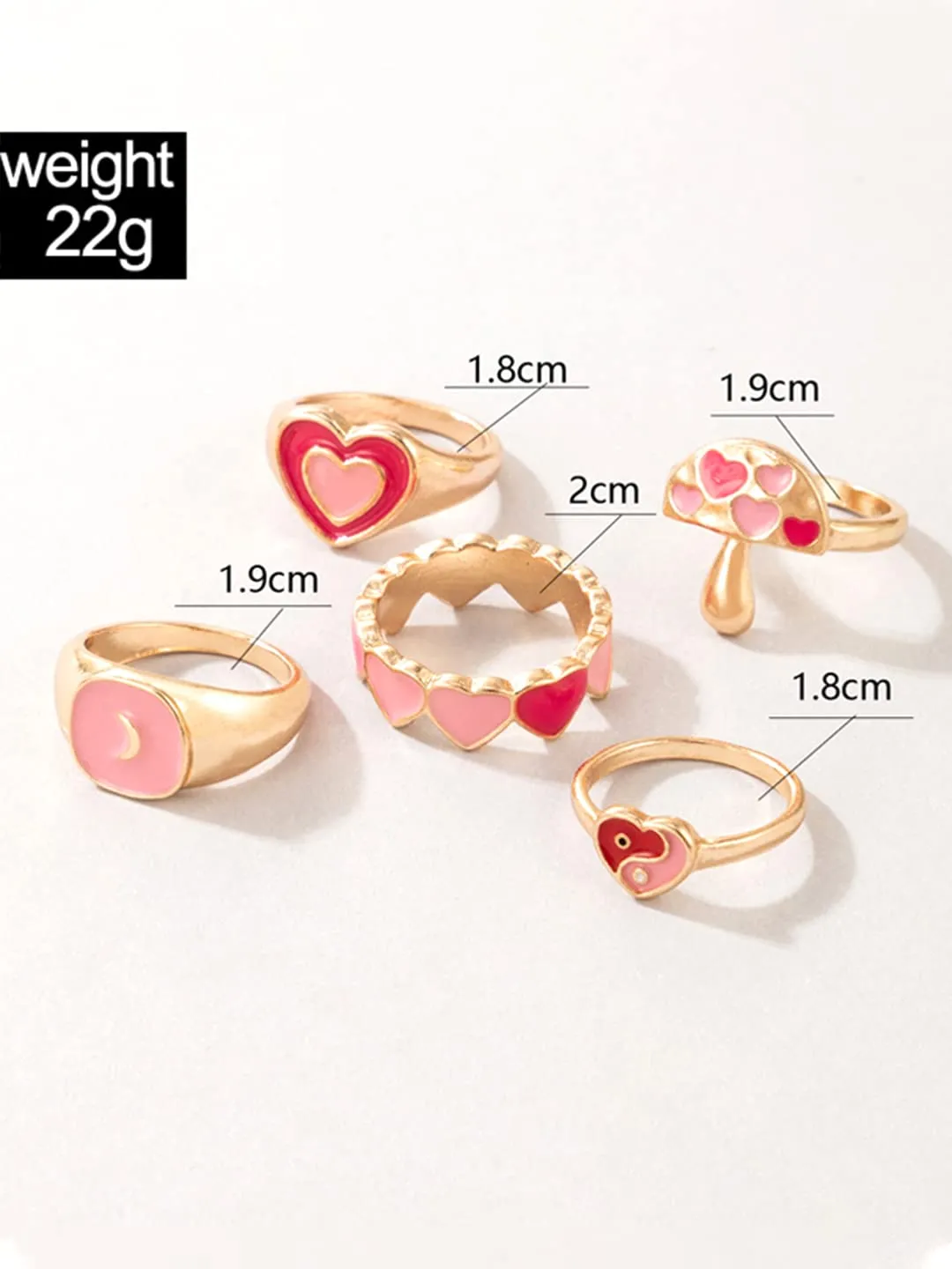 Yellow Chimes Knuckle Rings for Women Combo of 5 Pcs Stack Rings Gold Plated Midi Finger Knuckle Ring Set for Women and Girls.