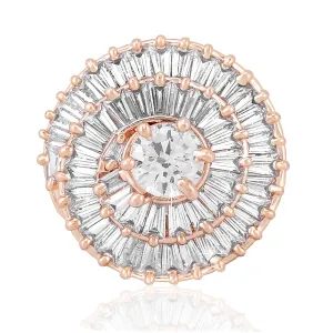 Yellow Chimes Rings for Women American Diamond Ring White AD-Studded Adjustable Floral Finger Ring For Women And Girls (RG 6, Adjustable)